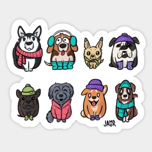 Winter Pups Sticker